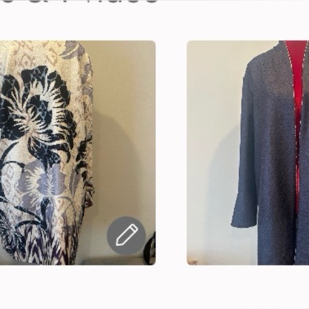 Doble face 
2 face Chico's Floral Patterned Jacket - Black, Gray, Cream